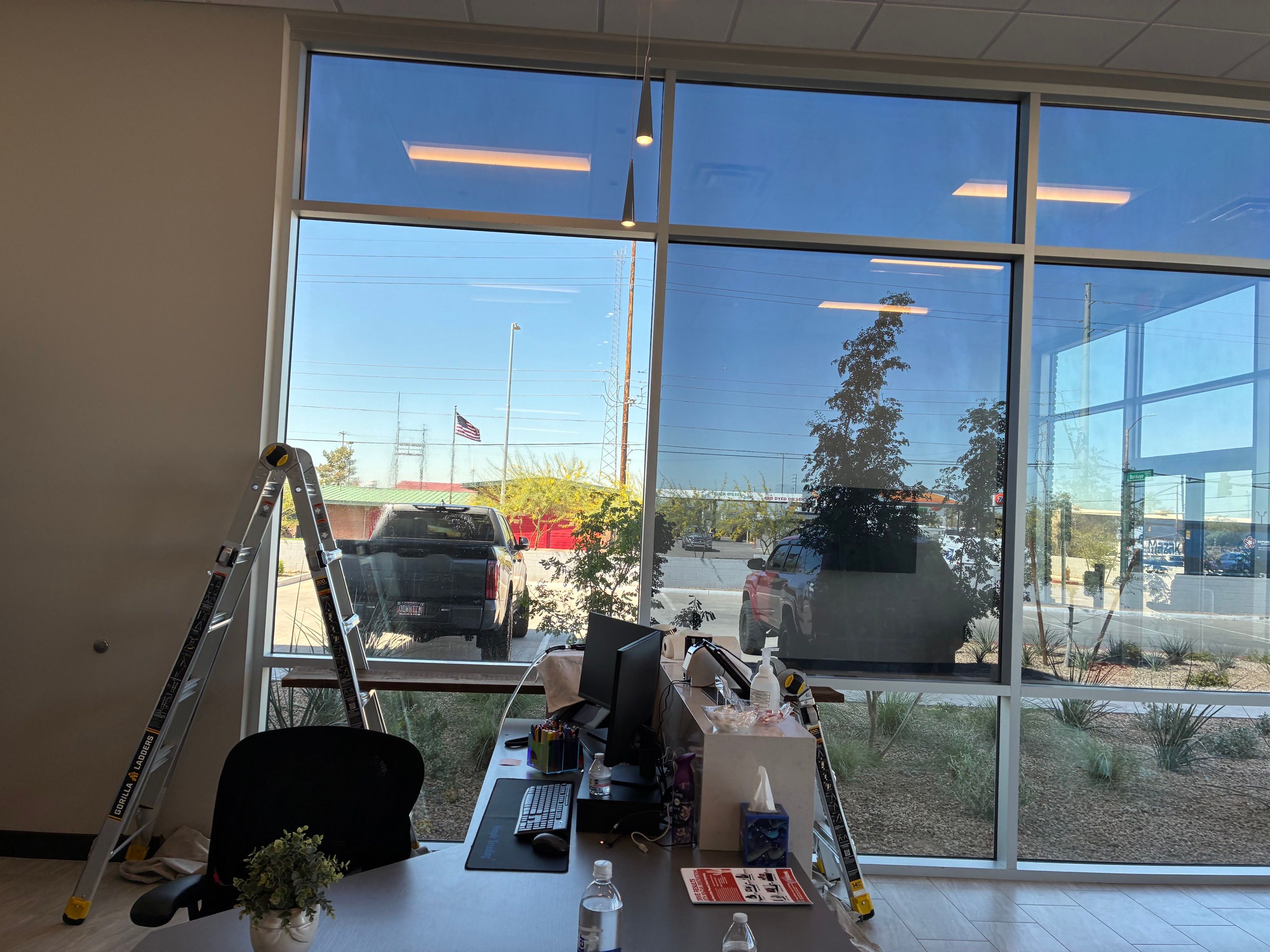 On-site Arizona commercial window tinting project photo by AZ Max Tint.