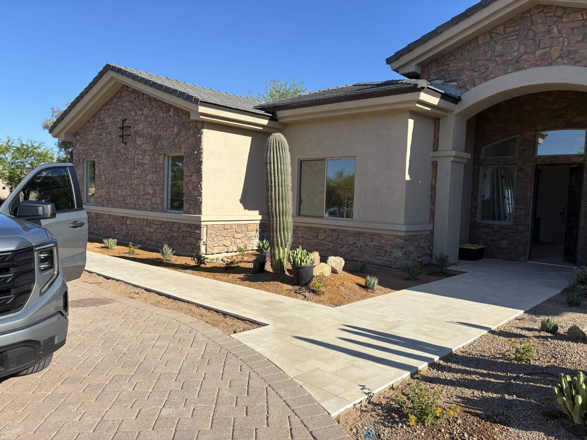 One-way window tint on a Phoenix home window for daytime privacy