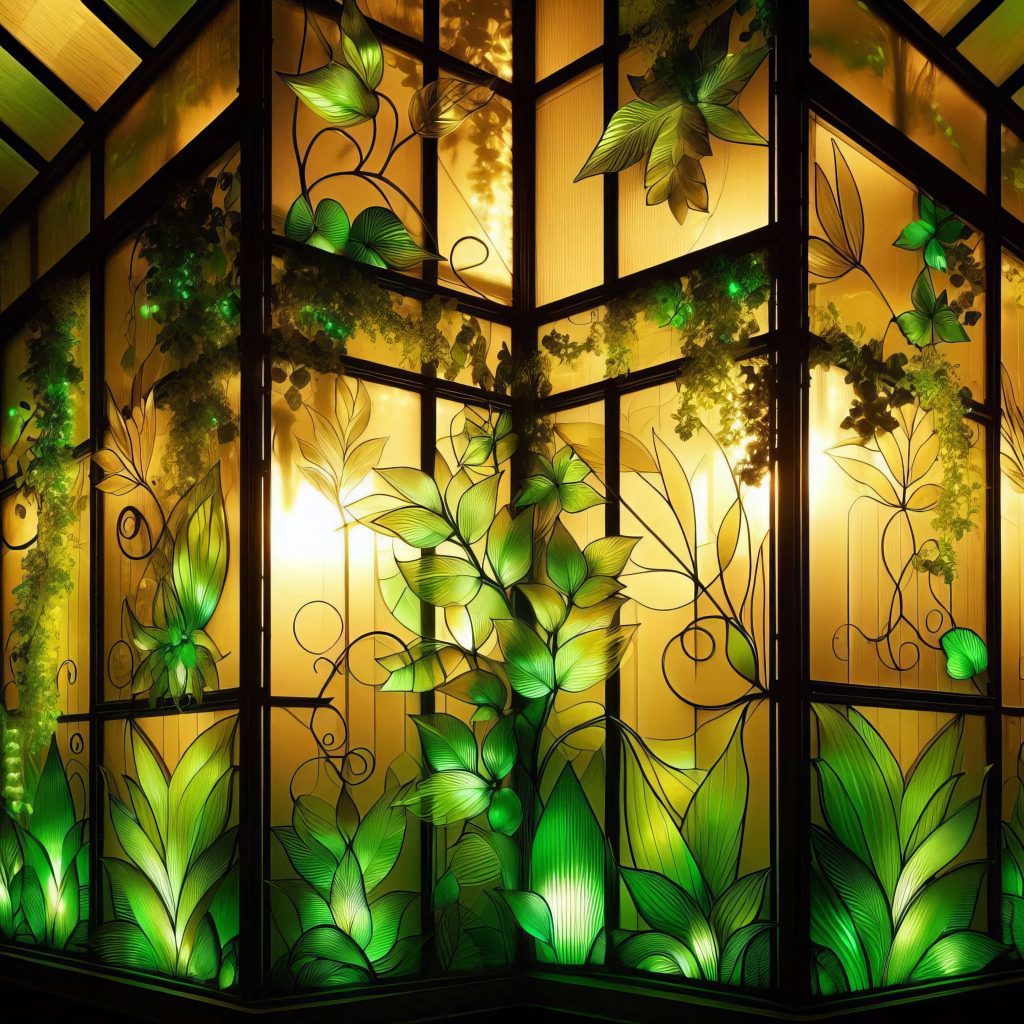 Decorative stained glass window film on interior glass in Phoenix